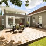 new extension with pop up roof and spotted gum deck