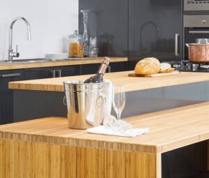bamboo and butcher top benchtop